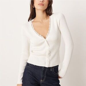 Abercrombie ribbed lace cardigan